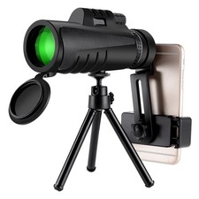 10x42 Monocular Telescope BAK4 FMC Lens with Phone Clip Tripod for Outdoor