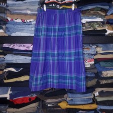 Pendleton Plaid Wool Skirt Size 10 Lined Made In USA Aline Midi Pencil Preppy
