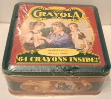 Vintage 1994 Crayola Crayon Collectors Tin Box 64 Crayons unopened Retro Rare