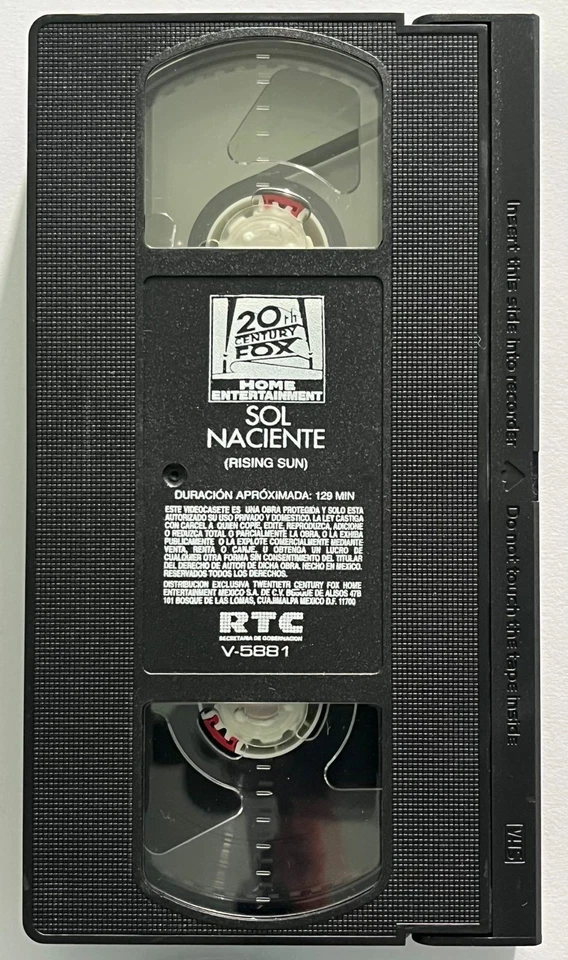 SOL NACIENTE - MOVIE BY PHILIP KAUFMAN/SEAN CONNERY - 1997 MEXICAN VHS THRILLER - Image 3 of 3