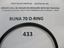 433 O-ring 5-1/2" ID x 6" OD x 1/4" thick. Buna-70 Durometer.  Quan 1.