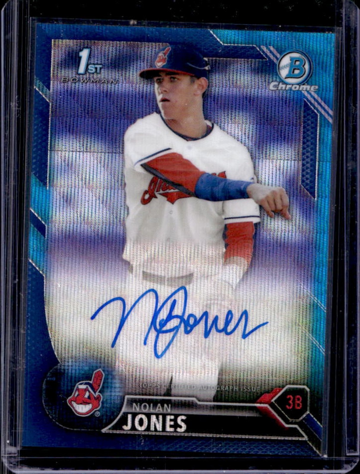 2016 Bowman Draft Nolan Jones Chrome Auto Blue Wave Refractor #/150 Indians