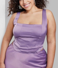 Wild Fable Mauve Lavendar Corset Style Crop Top Size Medium NWT