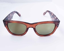 Ray-Ban Sunglasses RB0840S Mega Wayfarer Transparent Brown Frame Gold Lens 51mm