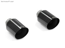 Remus Edelstahl Endrohrsatz 2x102mm rund scharfkantig abgeschrägt BLACK