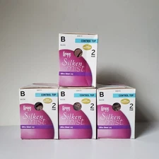 8 Pair Leggs Silken Mist Size B Nude Control Top Pantyhose Ultra Sheer Leg 95610