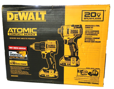 #ad Dewalt DCK225D2 Atomic Compact Series 20V MAX Brushless 2 Tool Combo Kit NEW $159.99