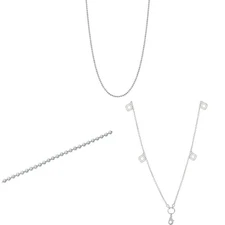 ORIGAMI OWL SILVER CHAIN ~ FACETED BALL, CLASSIC BALL STATION or QUARTERFOIL
