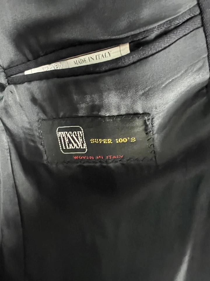 Blazer para hombre Vito Rufolo Tesse azul marino 38R chaqueta 100 % lana hecha en Italia Foto 4 de 4