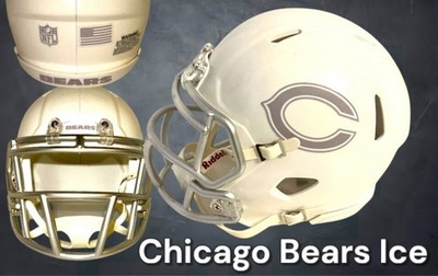 CHICAGO BEARS CUSTOM DECALS ICE ALTERNATE SPEED FOOTBALL MINI HELMET