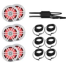 Rockford Fosgate M1-65 6.5" Marine Speakers  PMX-RGB Controller  RGB-25 Cable