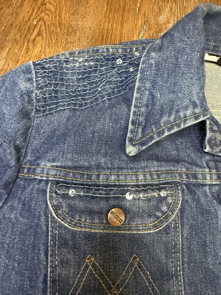 复古 Maverick 夹克牛仔 70 年代卡车司机西部男式 44 码美国制造 — 第 3/4 张图片