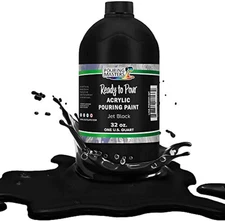 Jet Black Acrylic Pour Paint 32oz – Ready to Pour, Water-Based, Fluid Art