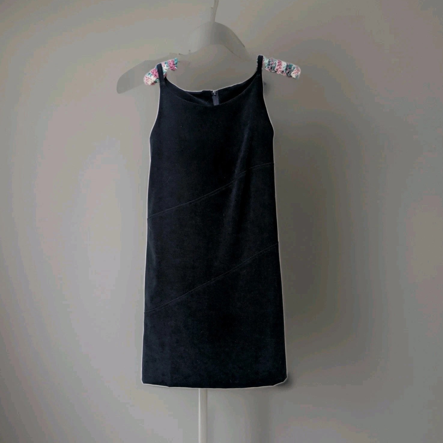 Byer Too! California Dark Blue Short Sheath Dress Zipper Round Neck Sleeveless