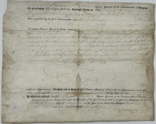 James MONROE / Granting 78 acres of land in Wythe County Virginia to one Magness