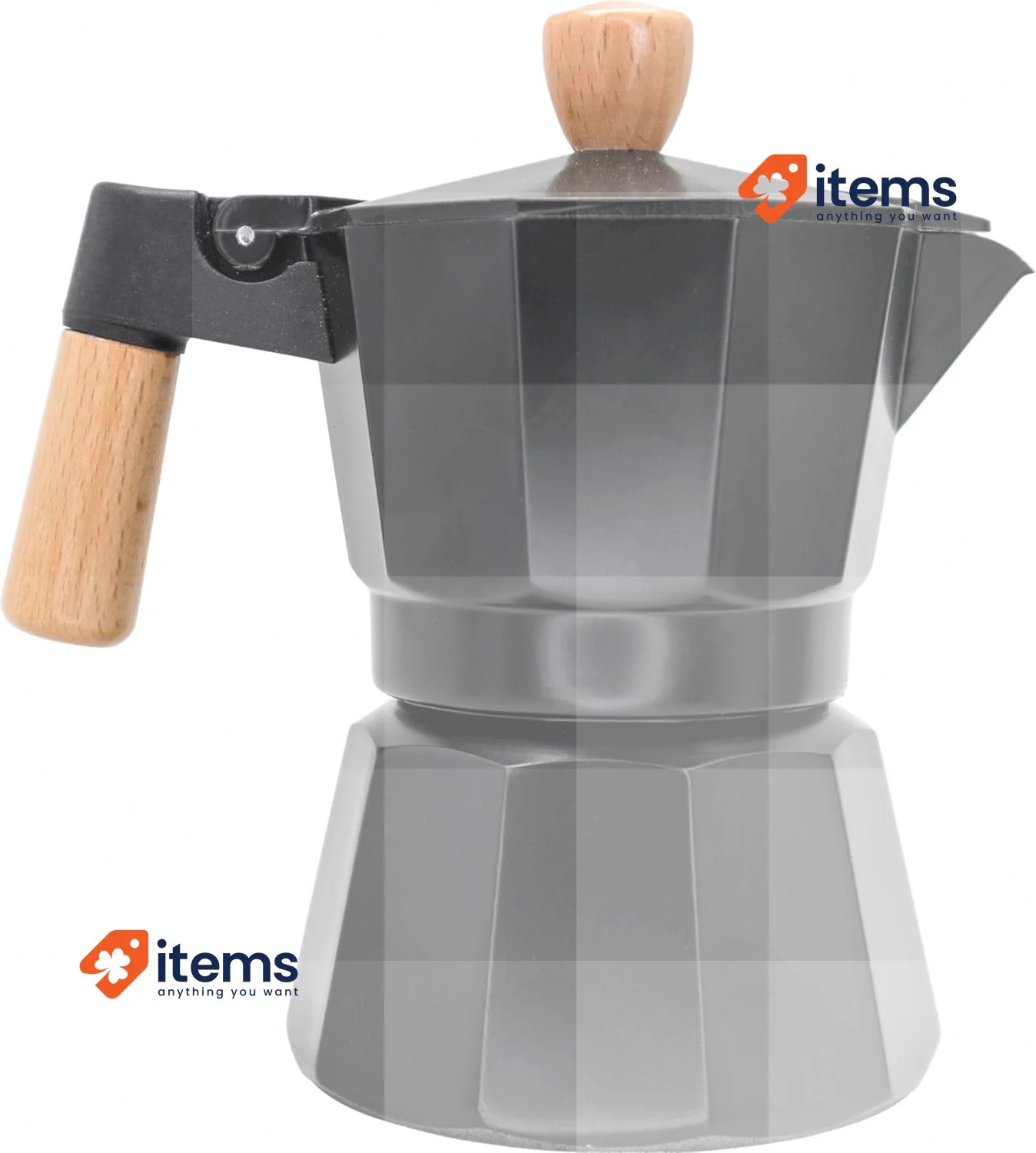 Nerthus Fih 1251 Macchina Da Caffè Italiana Induzione 3 Tazze Design Nero Legno