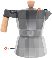 NERTHUS Fih 1251 Italienische Kaffeemaschine Induktion 3 Tassen Design Schwarz