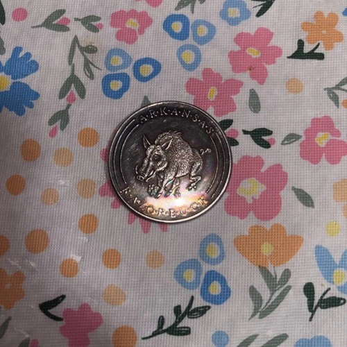 Silver Arkansas  Razor Buck Coin One troy ounce 31.1 grams