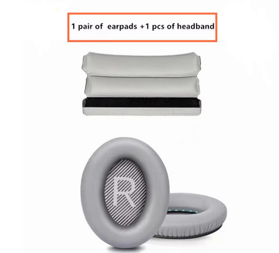 Kopfband + EARPADS for Bose QuietComfort QC15 QC25 QC35 QC45 QC35 II Silber