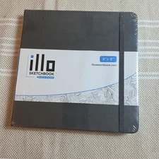 illo Sketchbook 8’’ x Square Hardcover Sketch Book, 8x8, Gray 