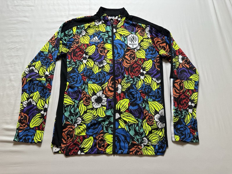NEW Nashville SC Jacket Mens Large Multi Color MLS Adidas Floral Track NWT RARE
