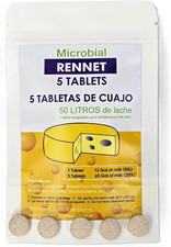 5 X Cuajo TITANIUM RENNET Tablets for Any Type of Cheese 5 TABLETS for 250L of