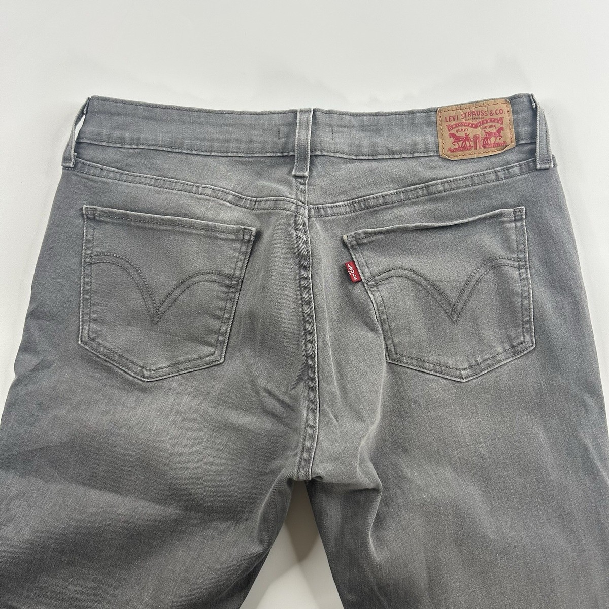 Levis 535 Super Skinny Jeans Womens 32x28 Gray Stretch Denim Mid