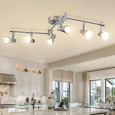 DLLT Modern Track Lighting Kit-6 Lights Adjustable Decorative Track Light Fix...