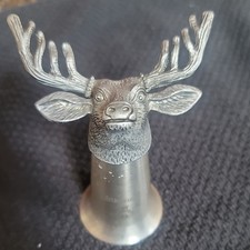 Jagermeister Silver Stag Head Shot Glass Distillery Barware Collectible