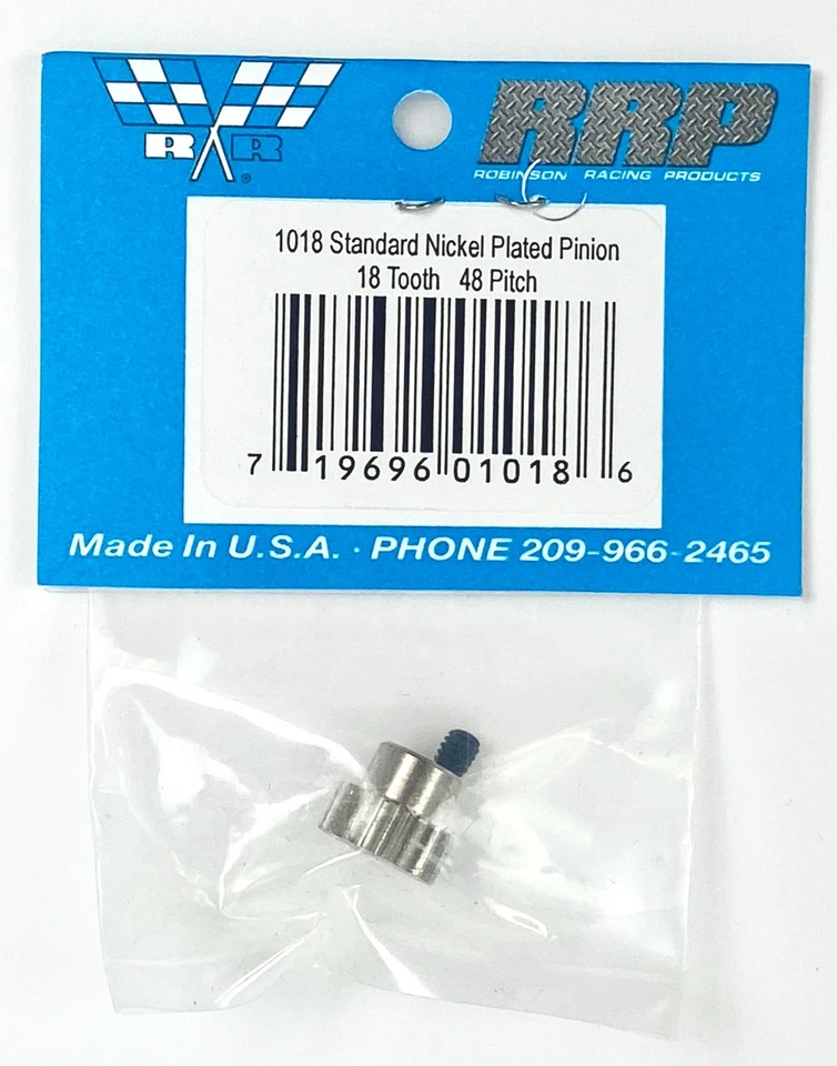 Juego de 6 engranajes de piñón de acero niquelado de 48 pasos Robinson PVP1018 18T Foto 3 de 4
