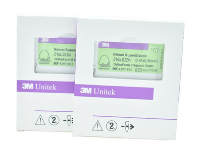 2x 3M Nitinol Super Elastic 0,41x0,56mm OrthoForm II Square Lower Drahtbogen