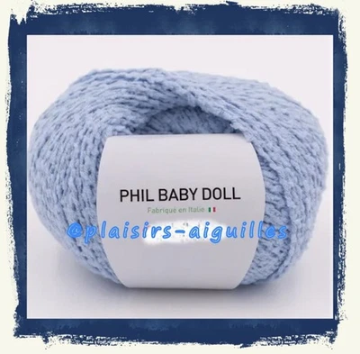 3 PELOTES DE LAINE phil BABY DOLL jean bleached neuves - Photo 1/4