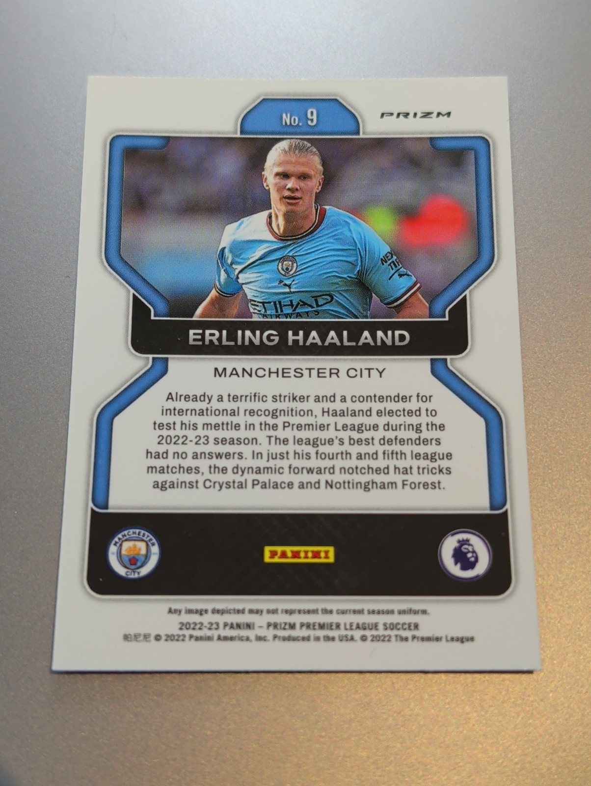 2022-23 Panini Prizm Premier League - Erling Haaland #9 Pink Mosaic Prizm view 2