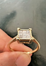 VERPACKTER 9K Gelbgold Princess Cut Diamant eleganter Ring - 0,40ct, B'ham 2020, UK T1/2