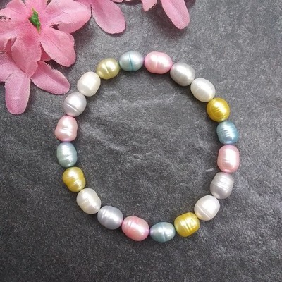 HIGH END *RARE* VINTAGE AMAZINGLY GORGEOUS COLORFUL GENUINE PEARL BRACELET!!