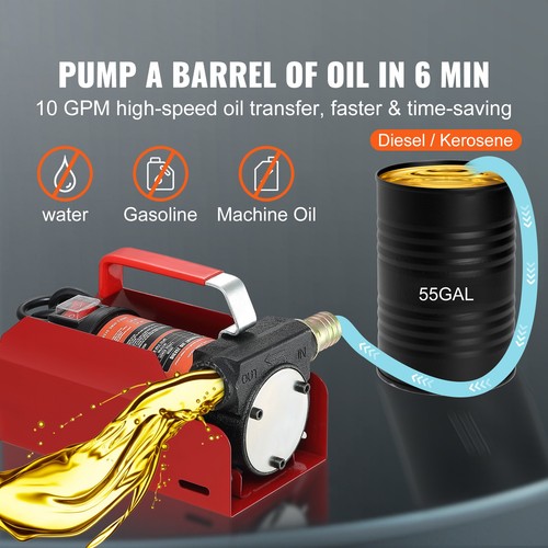 Bomba diésel eléctrica 12V 37,8L/min bomba autocebante fuel oil 180W - Imagen 2 de 12