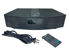Bose Wave Radio AWR1-1W AM/FM Alarm Clock w Remote Black Preset Stations EUC 