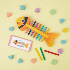 Fishbone Color Matching Toy Hand-Eye Coordination Color Classification Pegboard