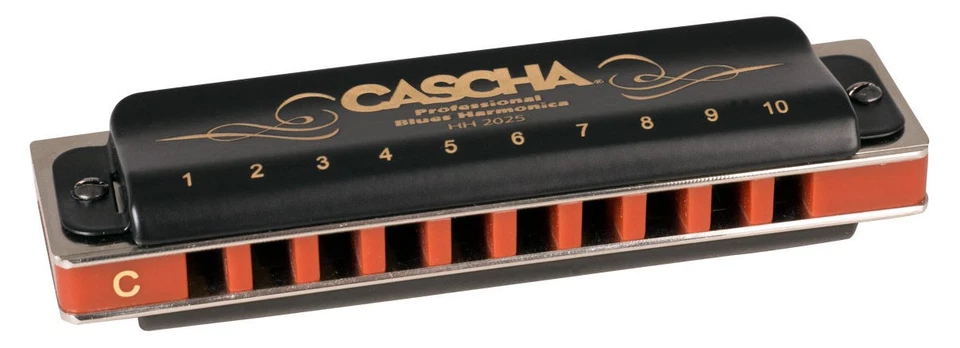 Cascha Professional Blues Mundharmonika C-Dur 10-Loch diatonisch Etui Pflegetuch - Bild 2 von 4