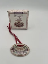 Longaberger Tie On Bouquet Tie-On Accessory 2.5" Ceramic w Ribbons 33596