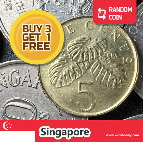 Singapore Coin | 1 Random Collectible Old Singaporean Coin for Coin Collecting