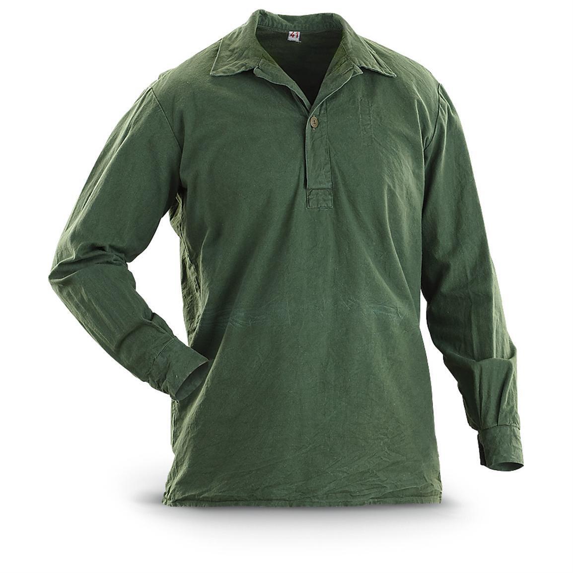 vintage 1970s-80s Swedish army collared shirt pullover vintage 1970s-80s Swedish army collared shirt pullover