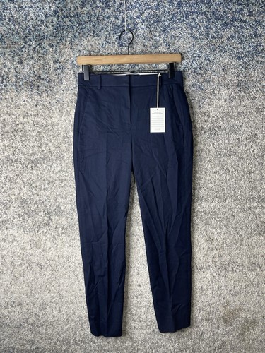 J Crew Womens Blue High Rise Pleated Straight Leg Cameron Dress Pants Size 2 - Picture 1 of 10