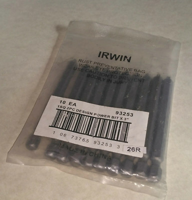 Irwin #1 Square 2 pc Design 3'' Power Bits, 10 Pack ( 93253 ) Free Shipping