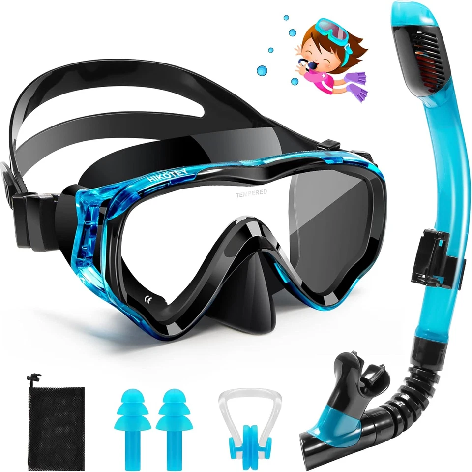 Taucherbrille Kinder Schnorchelset Mädchen Jungen Schwimmbrille Nasenabdeckung