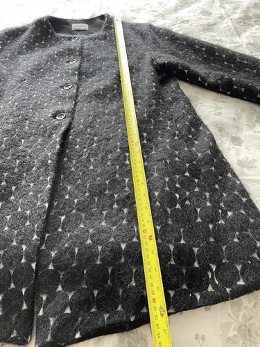 OSKA Swing Coat Jacquard Mohair/Alpaca/Wool Blend Black Dots, 4, UK 14-16 - Picture 8 of 15