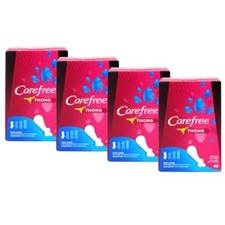 4 Pack Carefree Thong Pantyliners With Wings Regular Unscented 49 Count Each