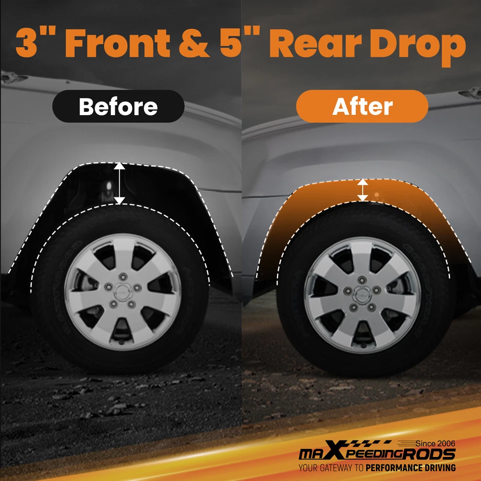 3" Lowering Coil Springs 5" Drop Axle Flip Kit For Ford Ranger/Mazda 1998-2014 - Image 4 of 4