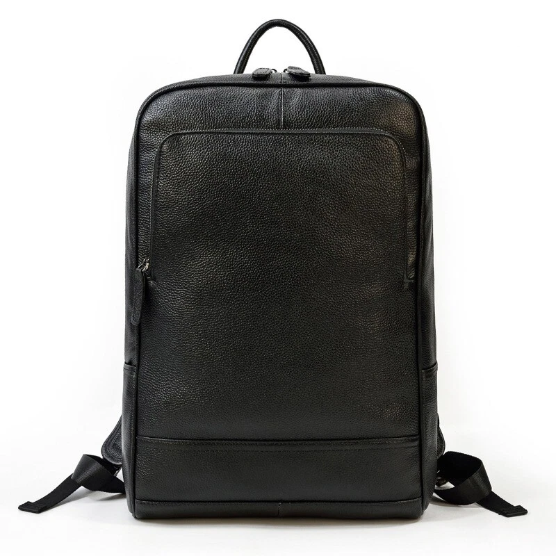 Men's Leather Large Capacity Backpack Travel Bag Computer Bag Commuting Backpack