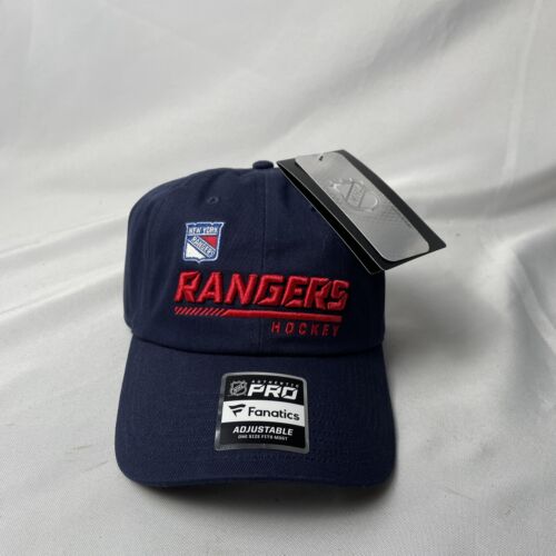 New York Rangers Fanatics NHL Authentic Pro Unstructured Hat OFSM Blue Red - Picture 1 of 9